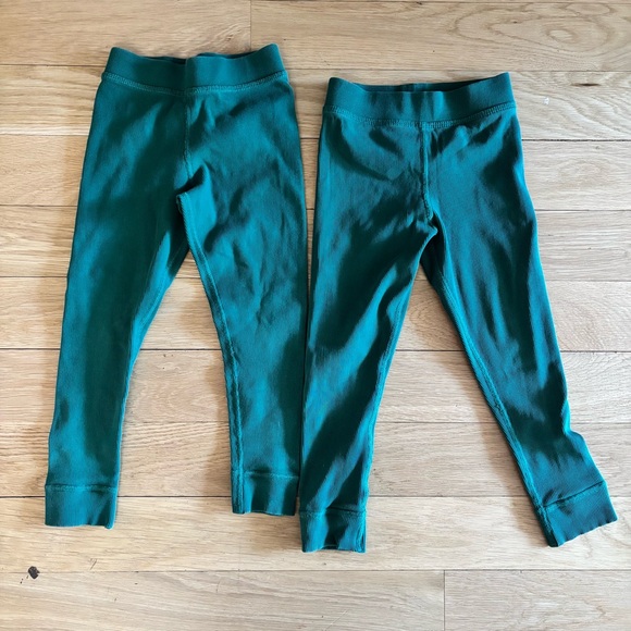 Hanna Andersson Other - Bundle of two Hanna Andersson ribbed leggings size 4Y 100cm forest green